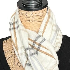Cejon Italian Soft Plaid Scarf Fringe Cozy Winter 66" x 11"